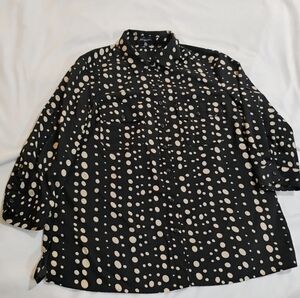 Notations Black and White Polka Dot Button Down Shirt